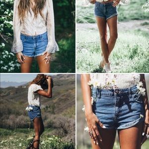 Free People Irreplaceable Rolled Cuff Jean Shorts